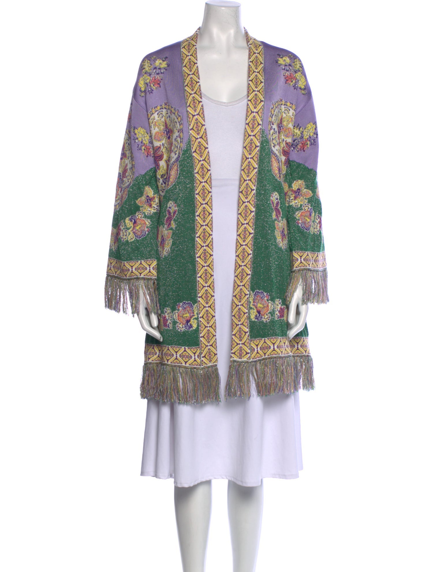 Etro Printed Open Front Sweater