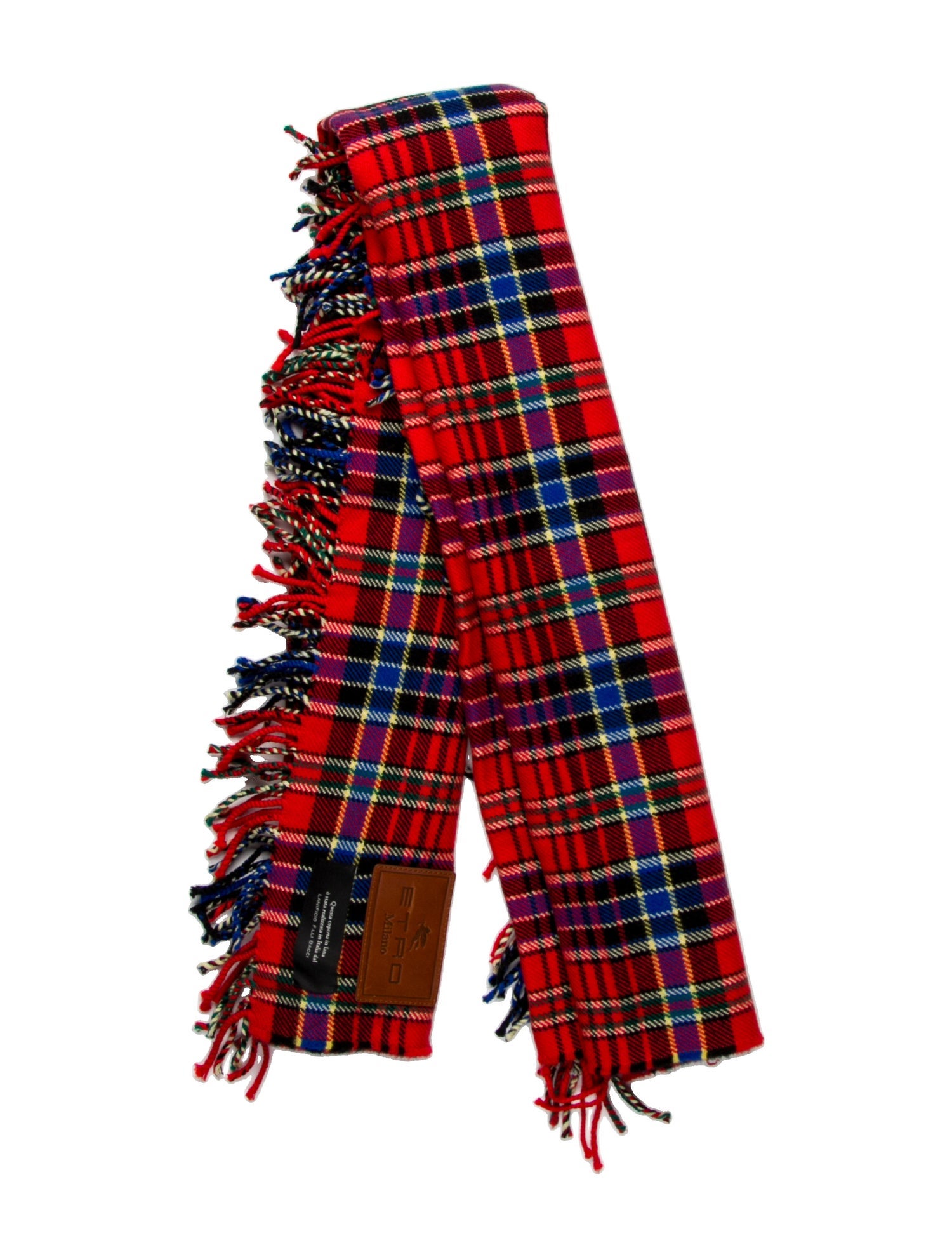 Etro Wool Plaid Print Scarf