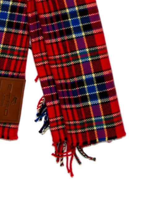 Etro Wool Plaid Print Scarf