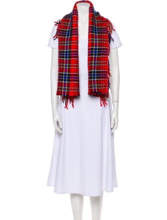 Etro Wool Plaid Print Scarf