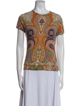Etro Paisley Print Crew Neck T-Shirt