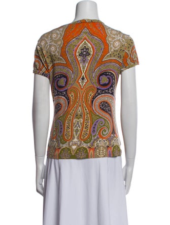 Etro Paisley Print Crew Neck T-Shirt