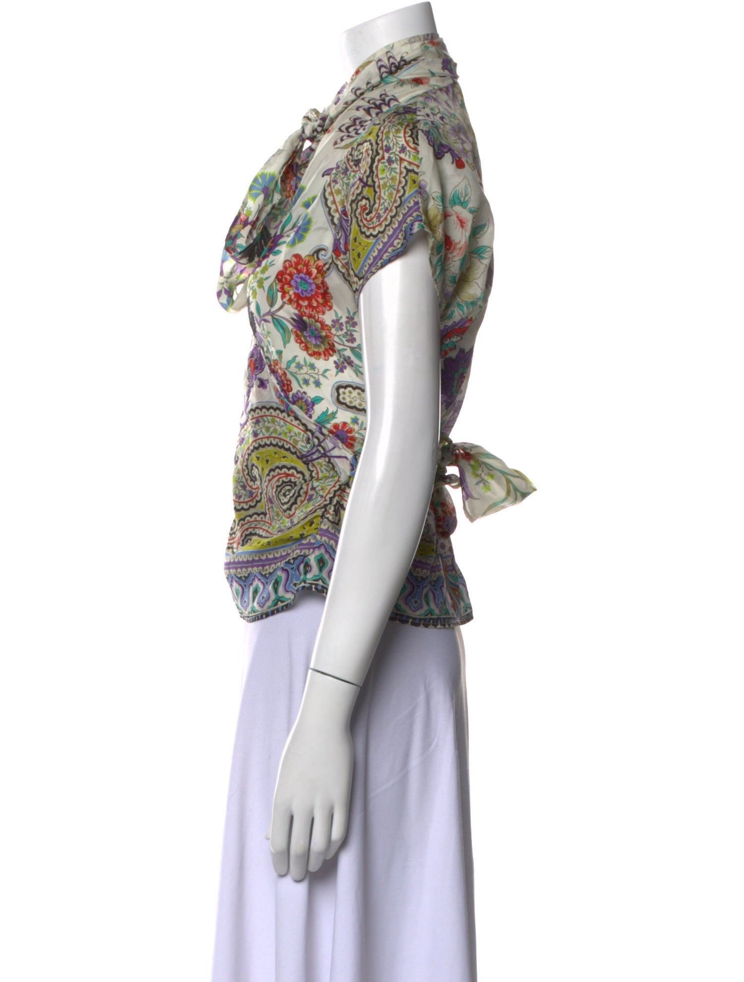 Etro Silk Paisley Print Button-Up Top