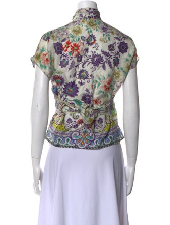 Etro Silk Paisley Print Button-Up Top