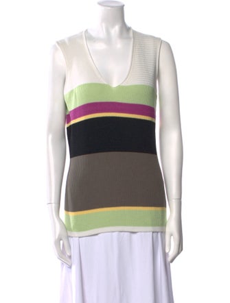 Etro Striped V-Neck Sweater