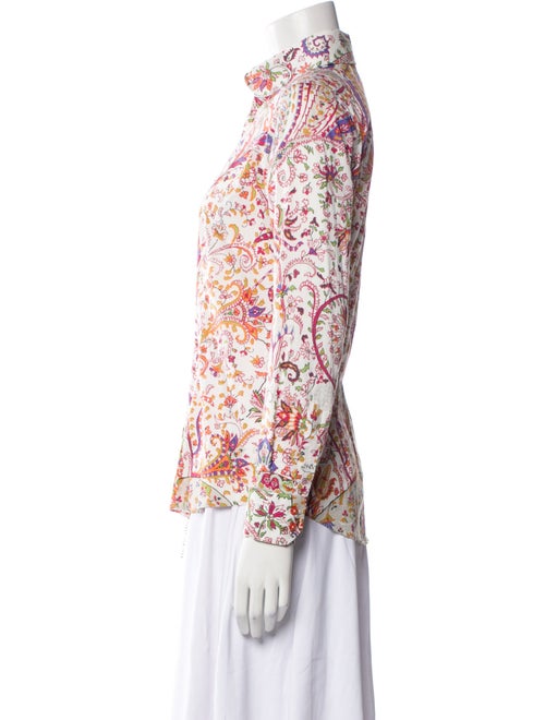 Etro Printed Long Sleeve Button-Up Top