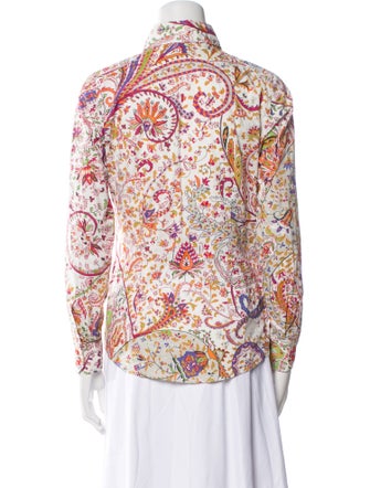 Etro Printed Long Sleeve Button-Up Top