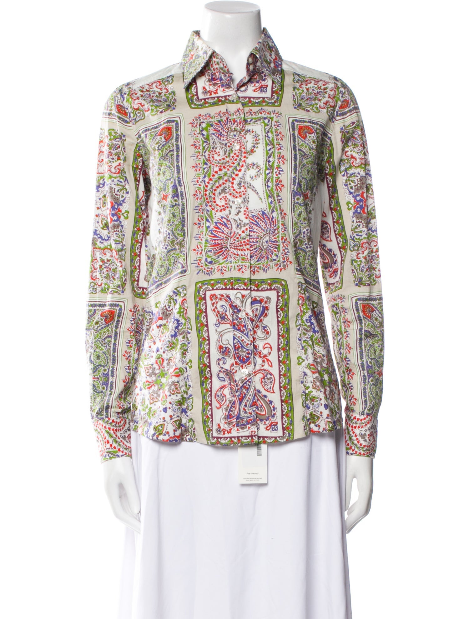 Etro Paisley Print Long Sleeve Button-Up Top