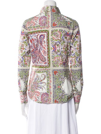 Etro Paisley Print Long Sleeve Button-Up Top