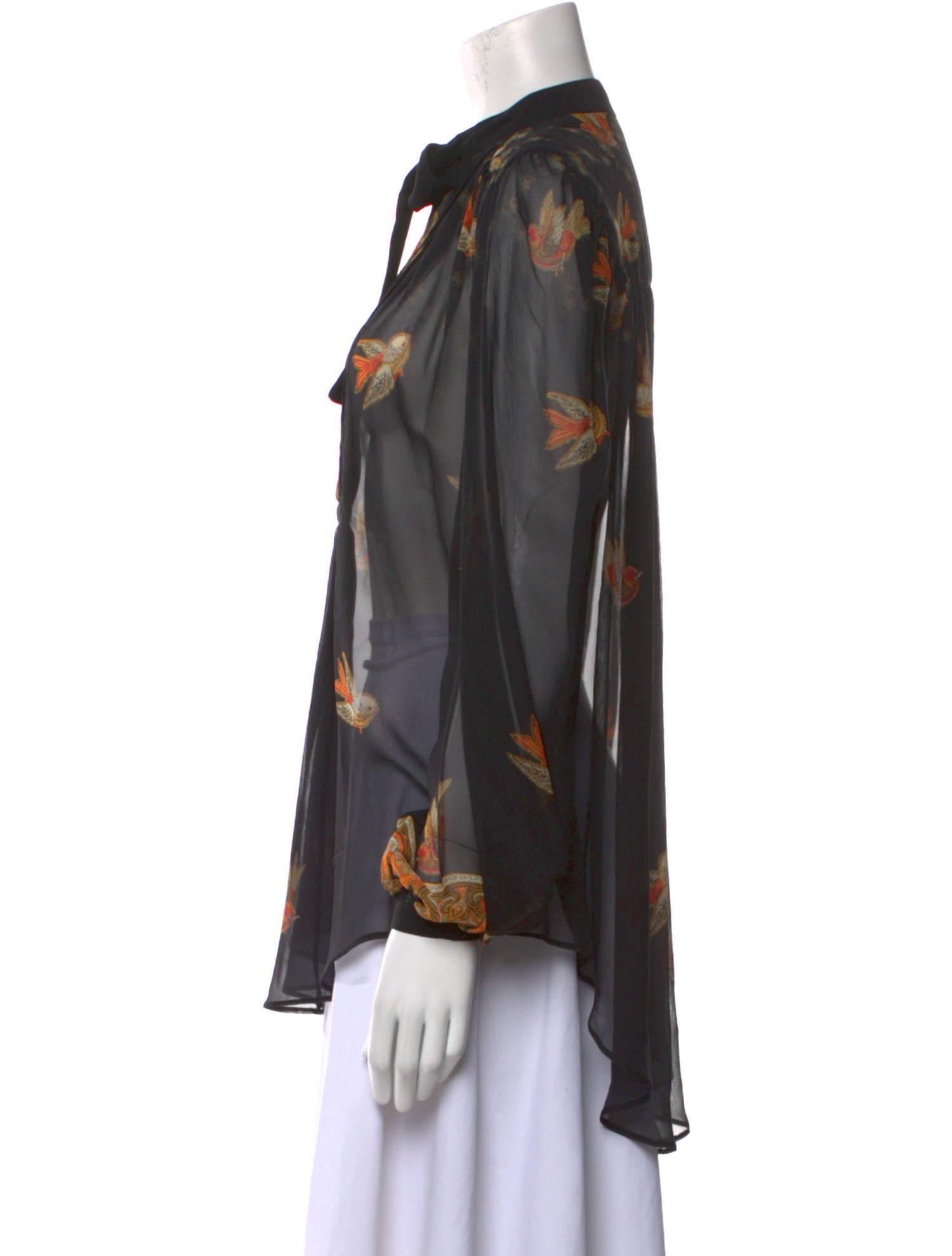 Etro Floral Print Mock Neck Blouse