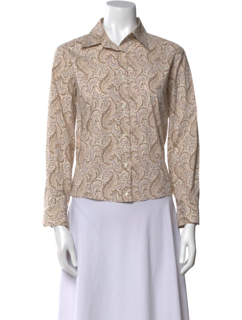 Etro Printed Long Sleeve Button-Up Top
