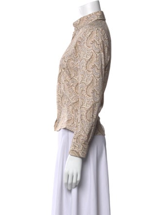 Etro Printed Long Sleeve Button-Up Top