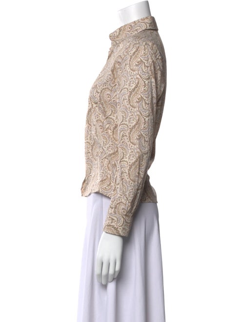 Etro Printed Long Sleeve Button-Up Top