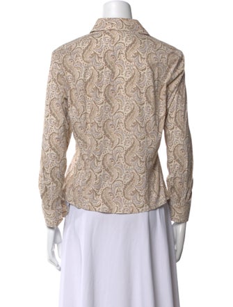 Etro Printed Long Sleeve Button-Up Top