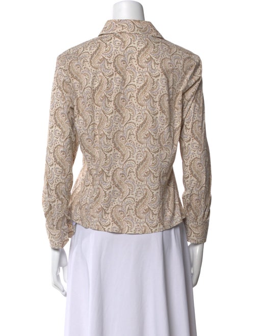 Etro Printed Long Sleeve Button-Up Top