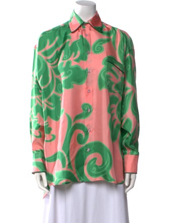 Etro Silk Printed Button-Up Top