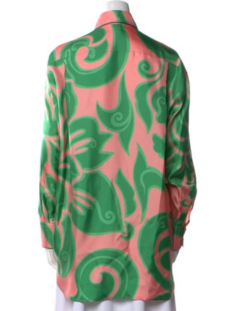 Etro Silk Printed Button-Up Top