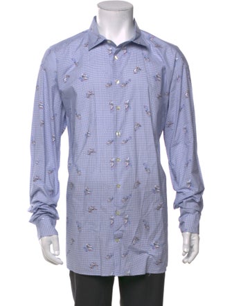 Etro Plaid Print Long Sleeve Shirt