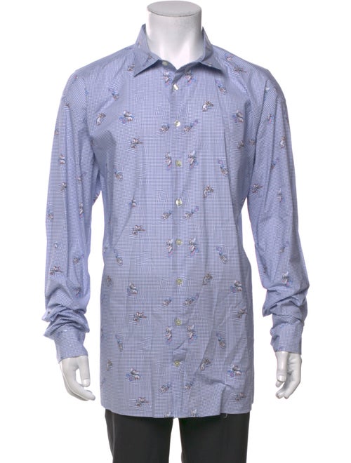 Etro Plaid Print Long Sleeve Shirt