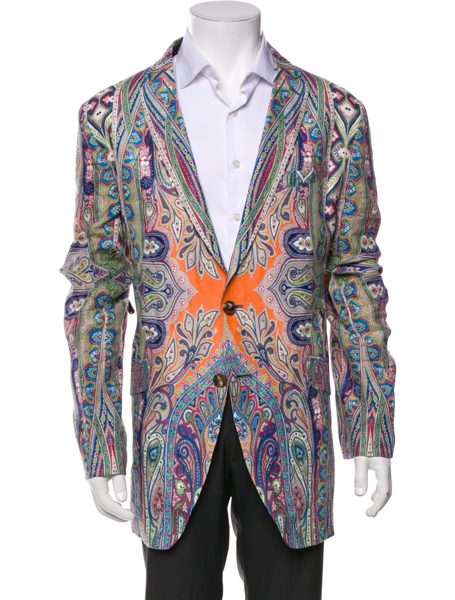 Etro Linen Paisley Print Blazer