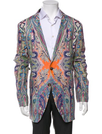 Etro Linen Paisley Print Blazer