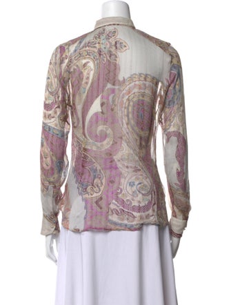 Etro Silk Printed Button-Up Top