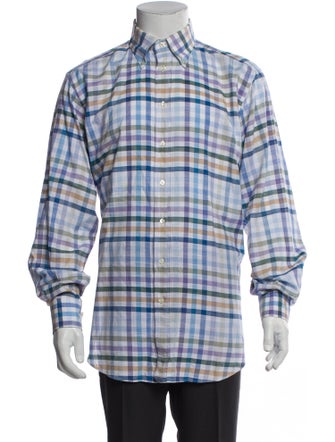 Etro Plaid Print Long Sleeve Dress Shirt