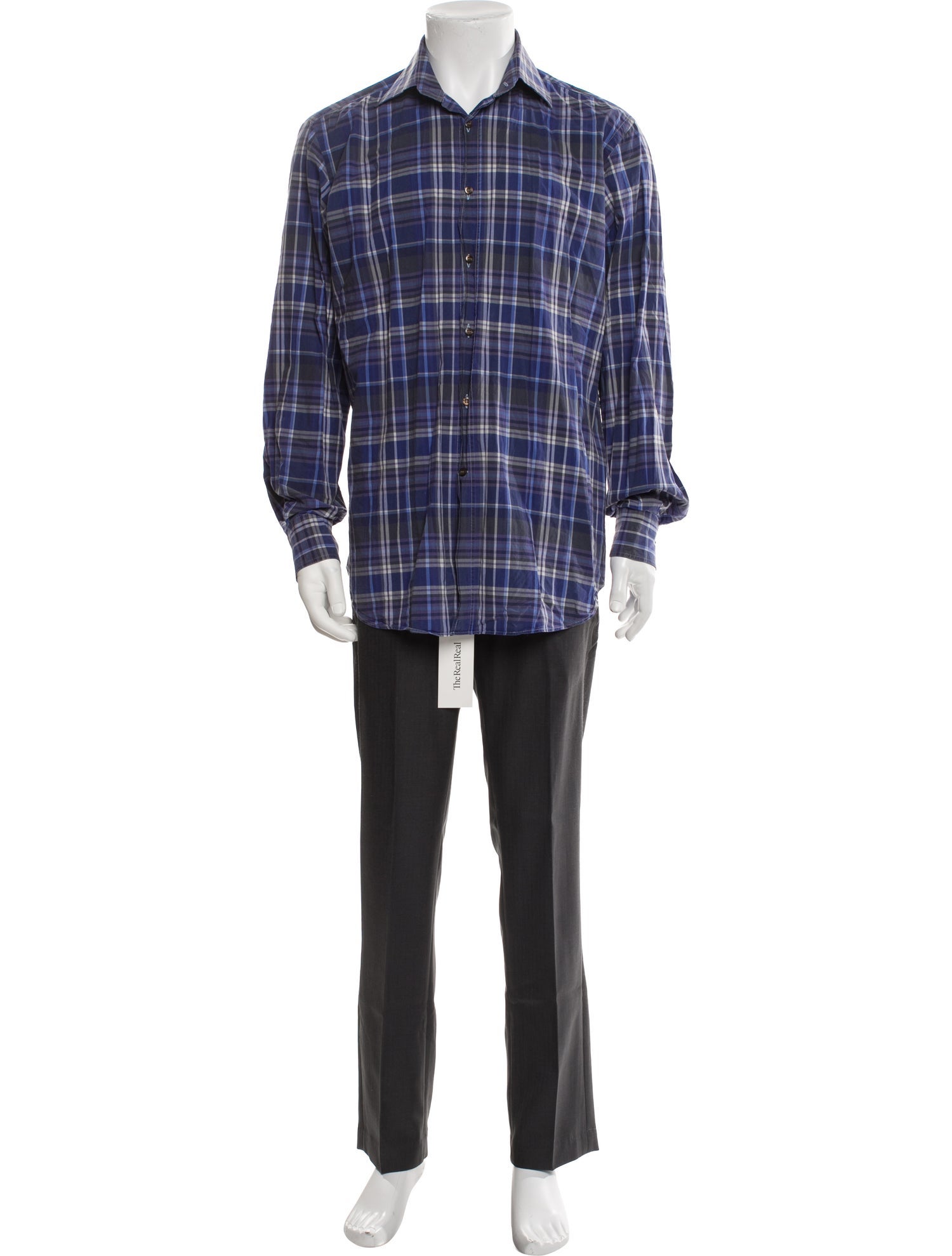 Etro Plaid Print Long Sleeve Shirt