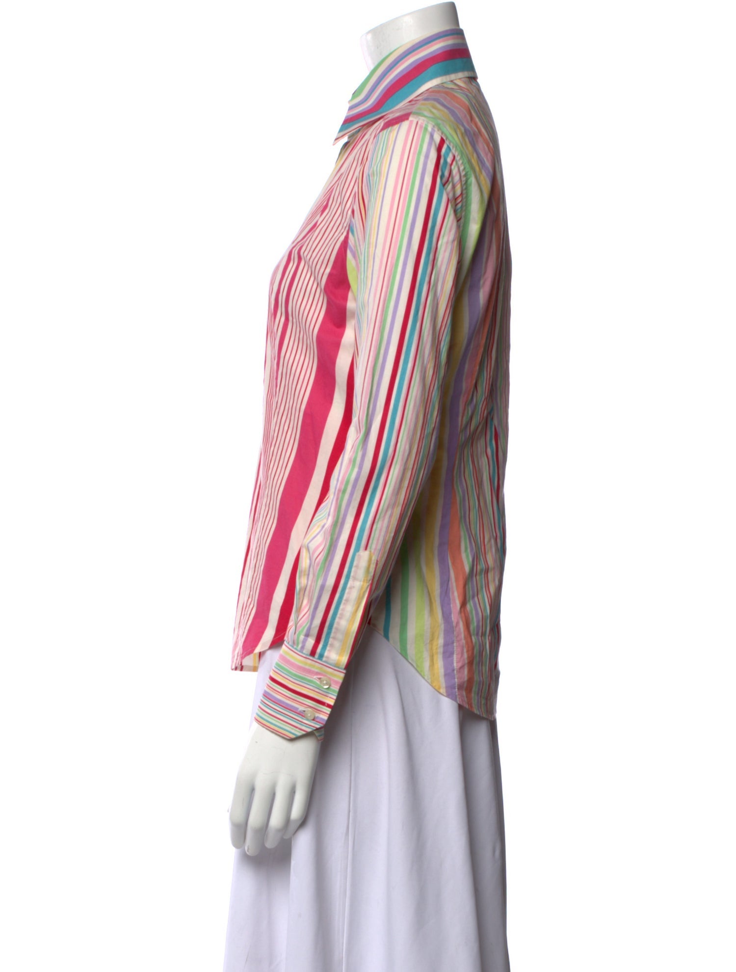 Etro Striped Long Sleeve Button-Up Top