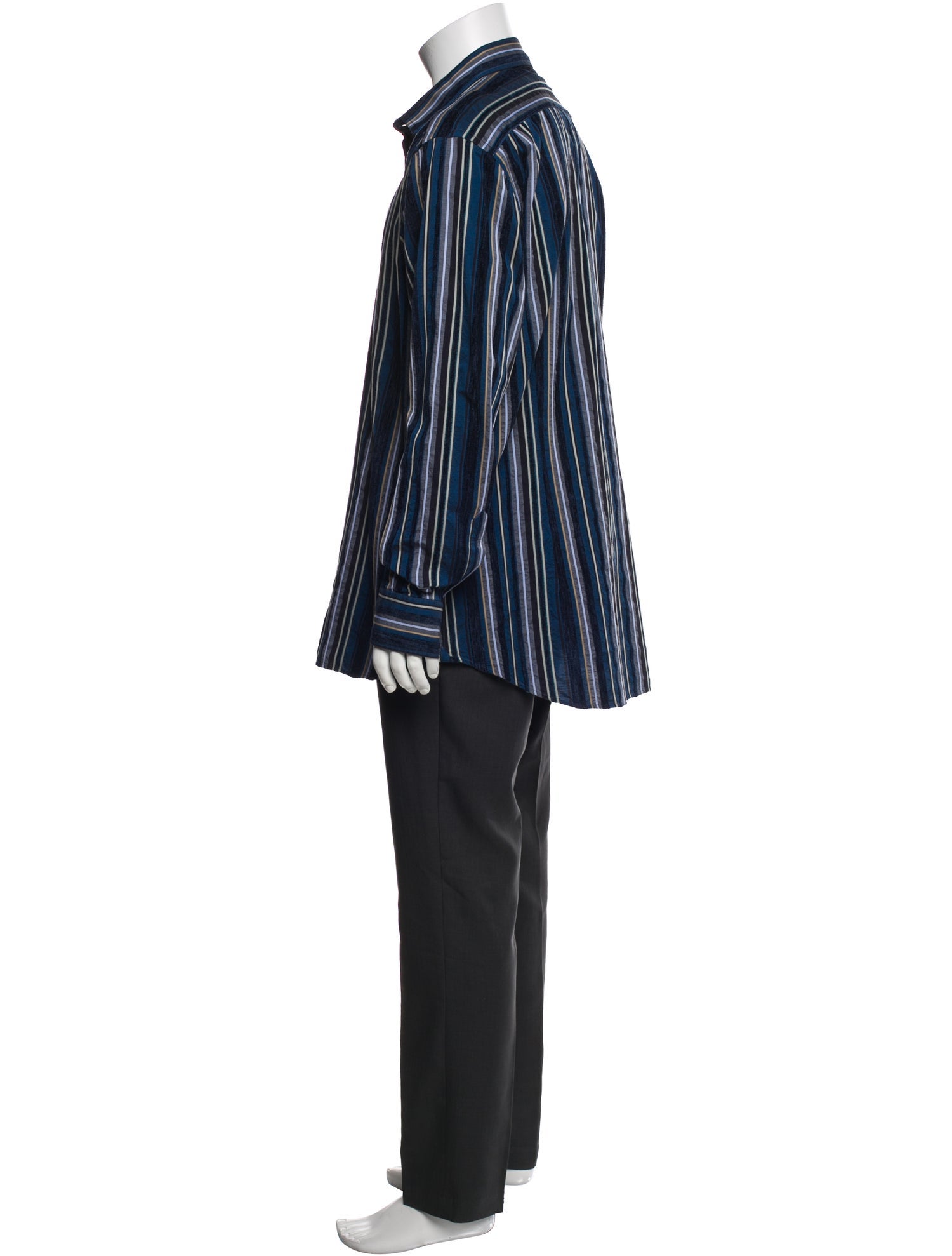 Etro Striped Long Sleeve Dress Shirt