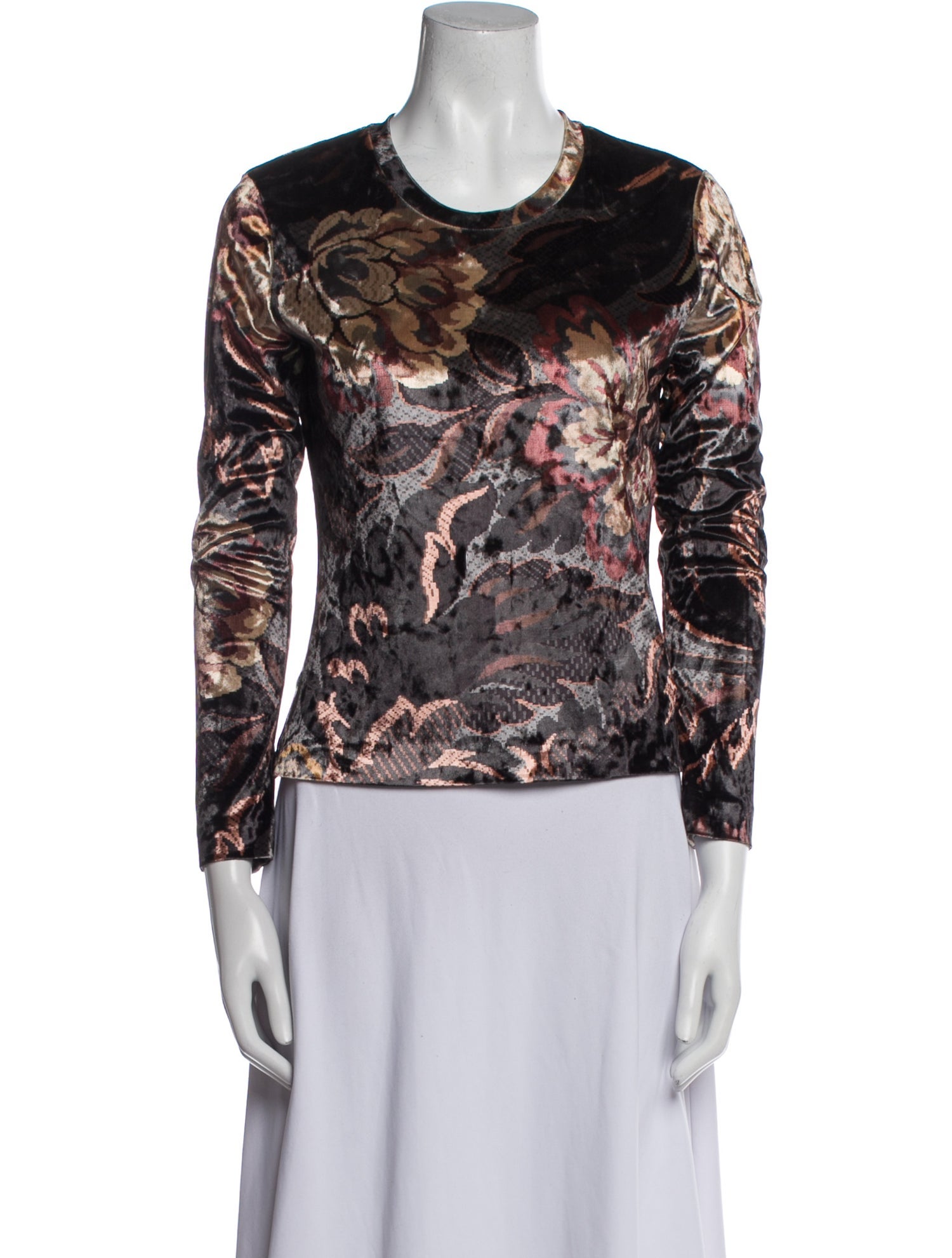 Etro Floral Print Crew Neck Top