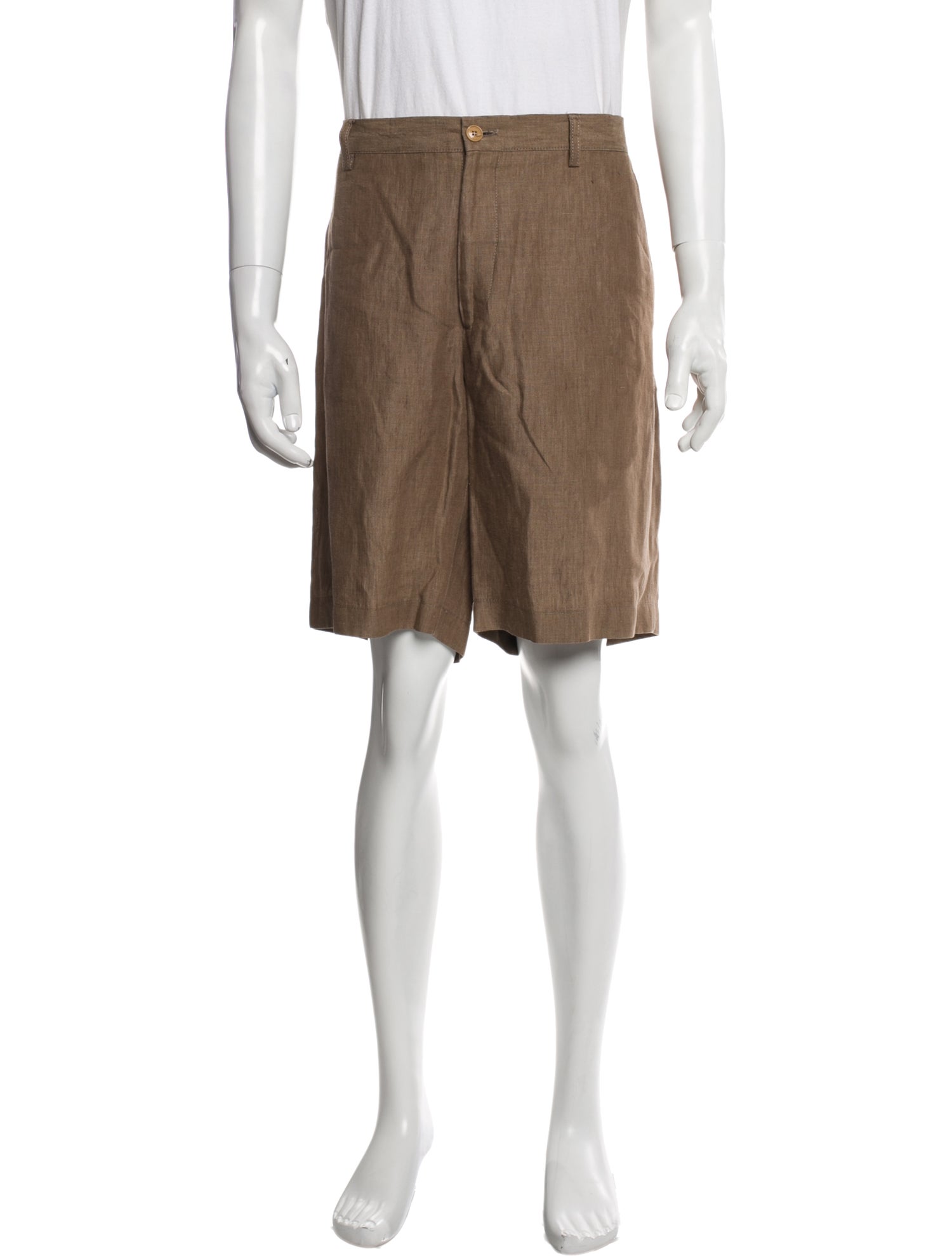 Etro Linen Flat Front Shorts
