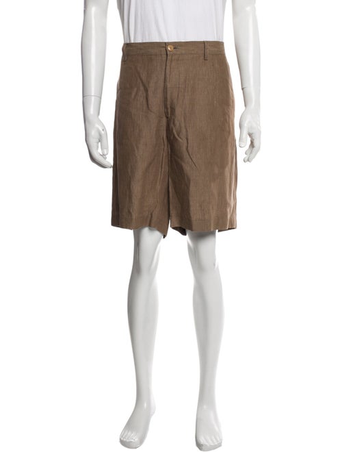 Etro Linen Flat Front Shorts