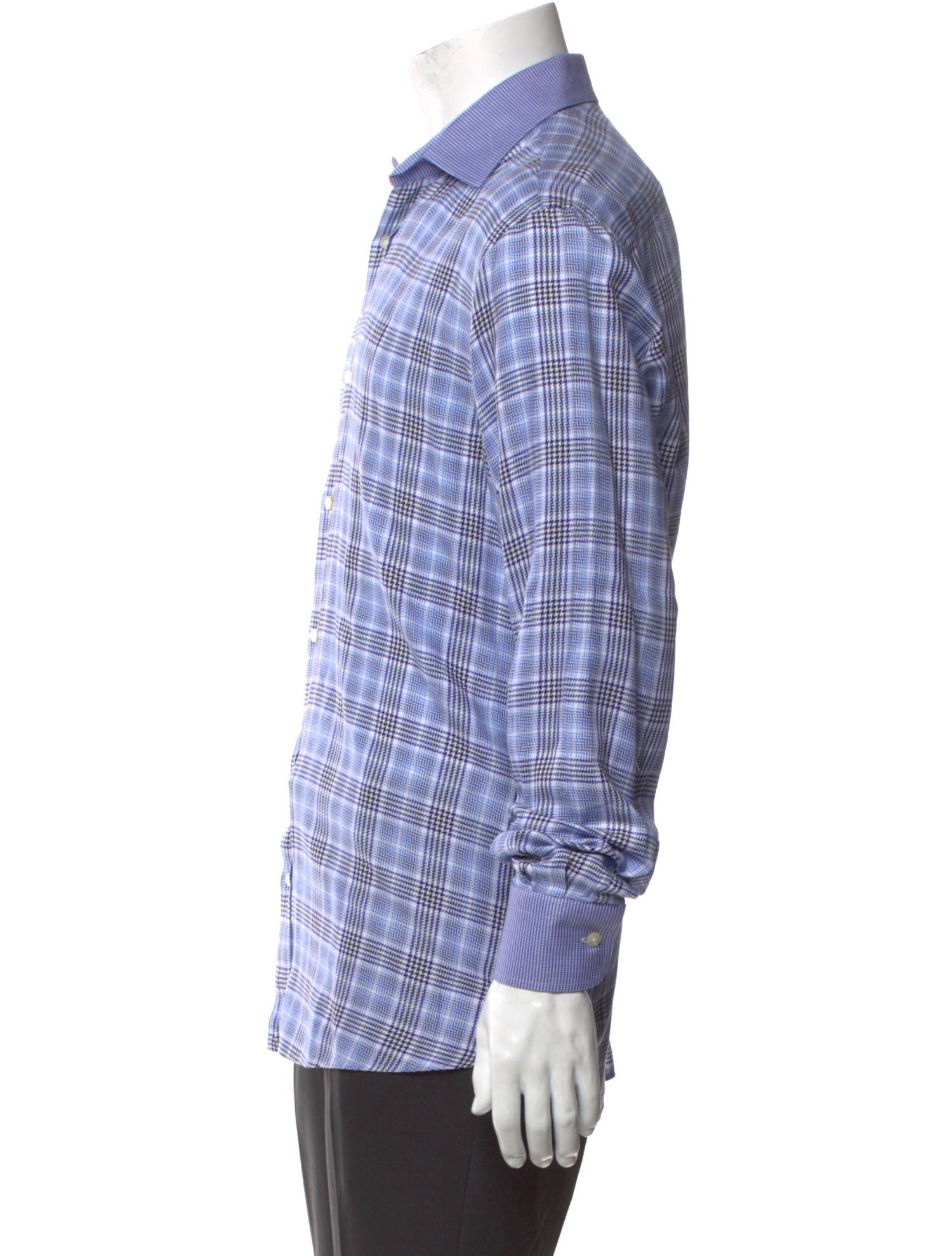 Etro Plaid Print Long Sleeve Dress Shirt