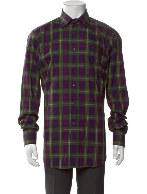 Etro Plaid Print Long Sleeve Shirt
