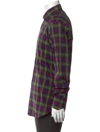 Etro Plaid Print Long Sleeve Shirt