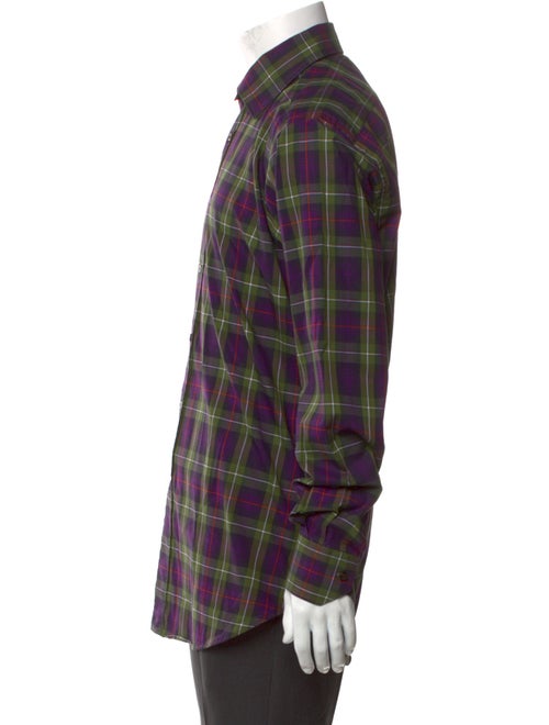 Etro Plaid Print Long Sleeve Shirt