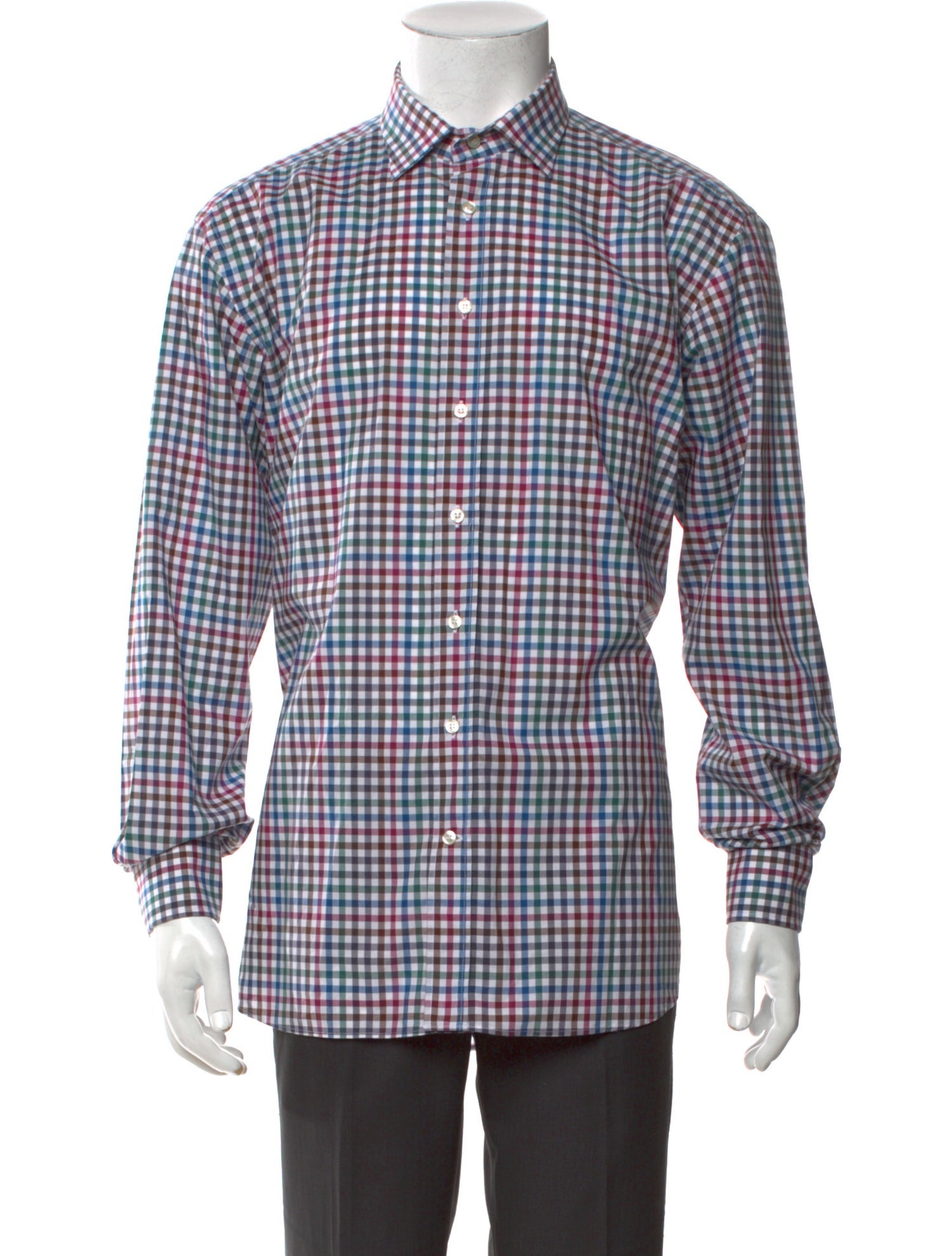 Etro Plaid Print Long Sleeve Shirt