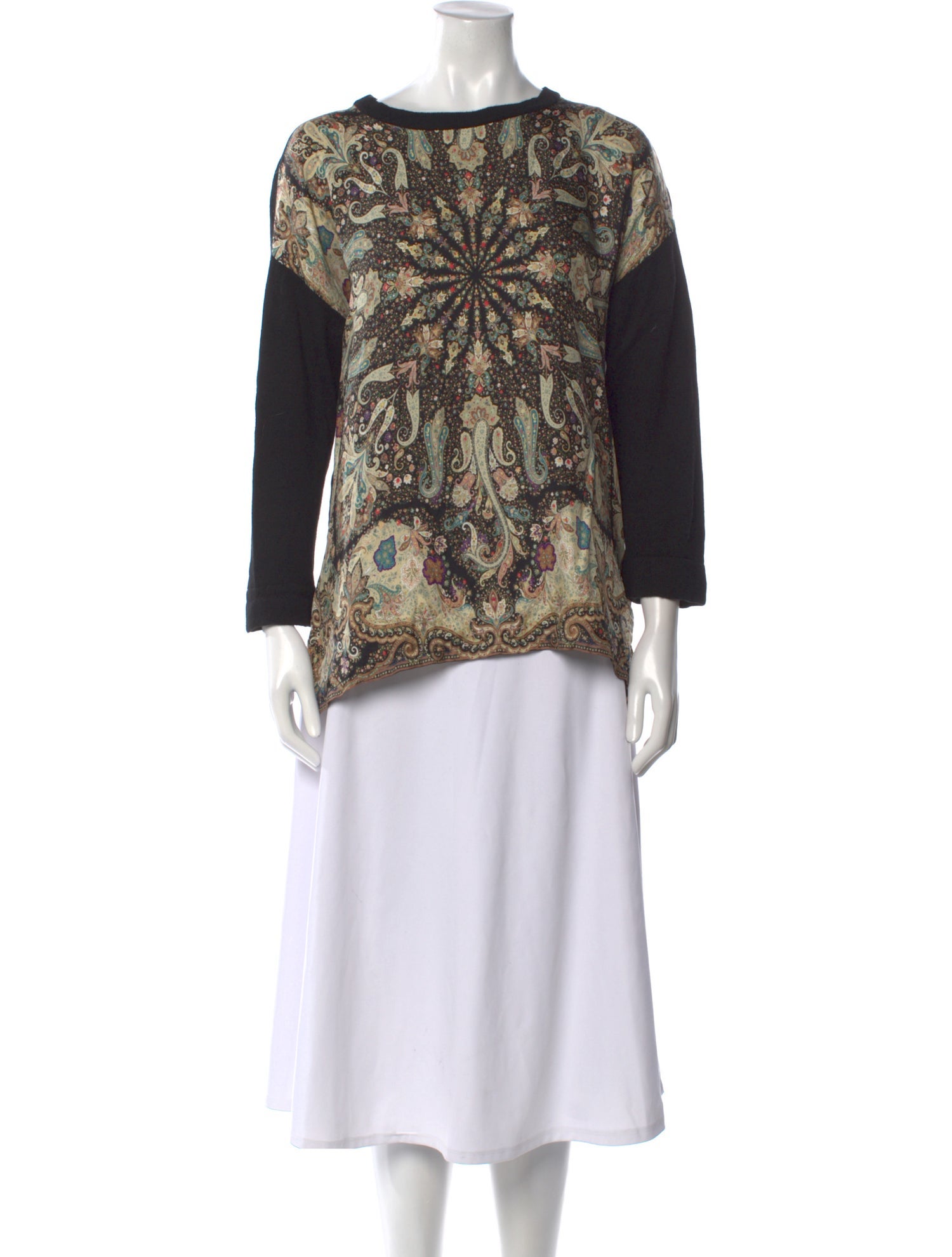 Etro Paisley Print Bateau Neckline Top