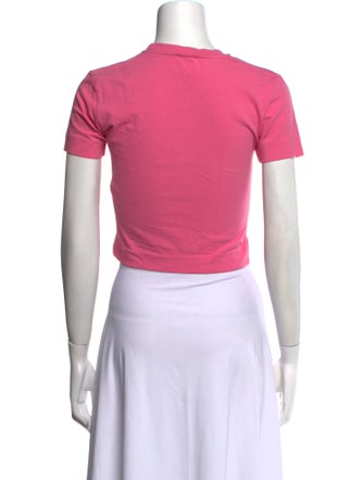 Etro Graphic Print Crew Neck Crop Top