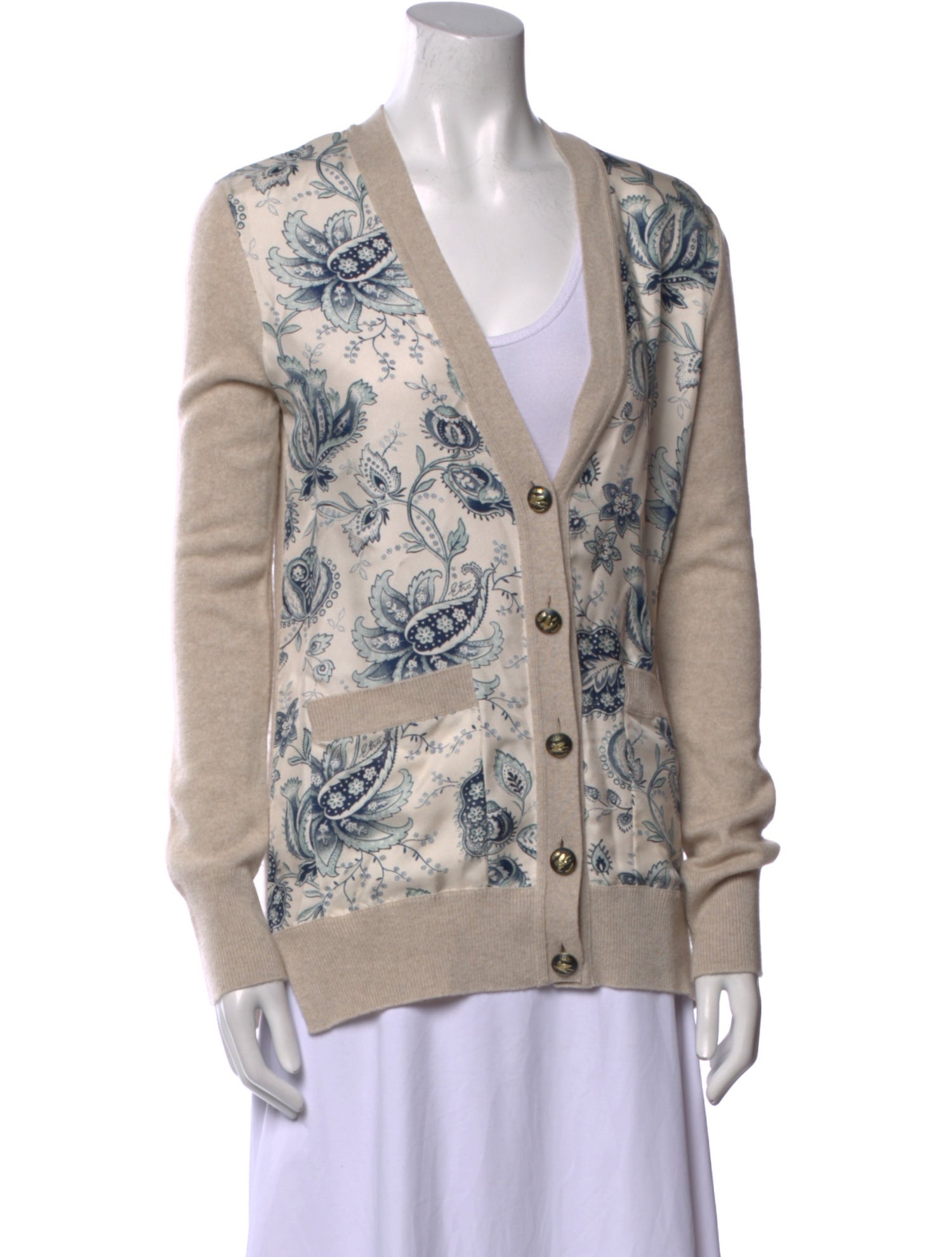 Etro Printed V-Neck Sweater