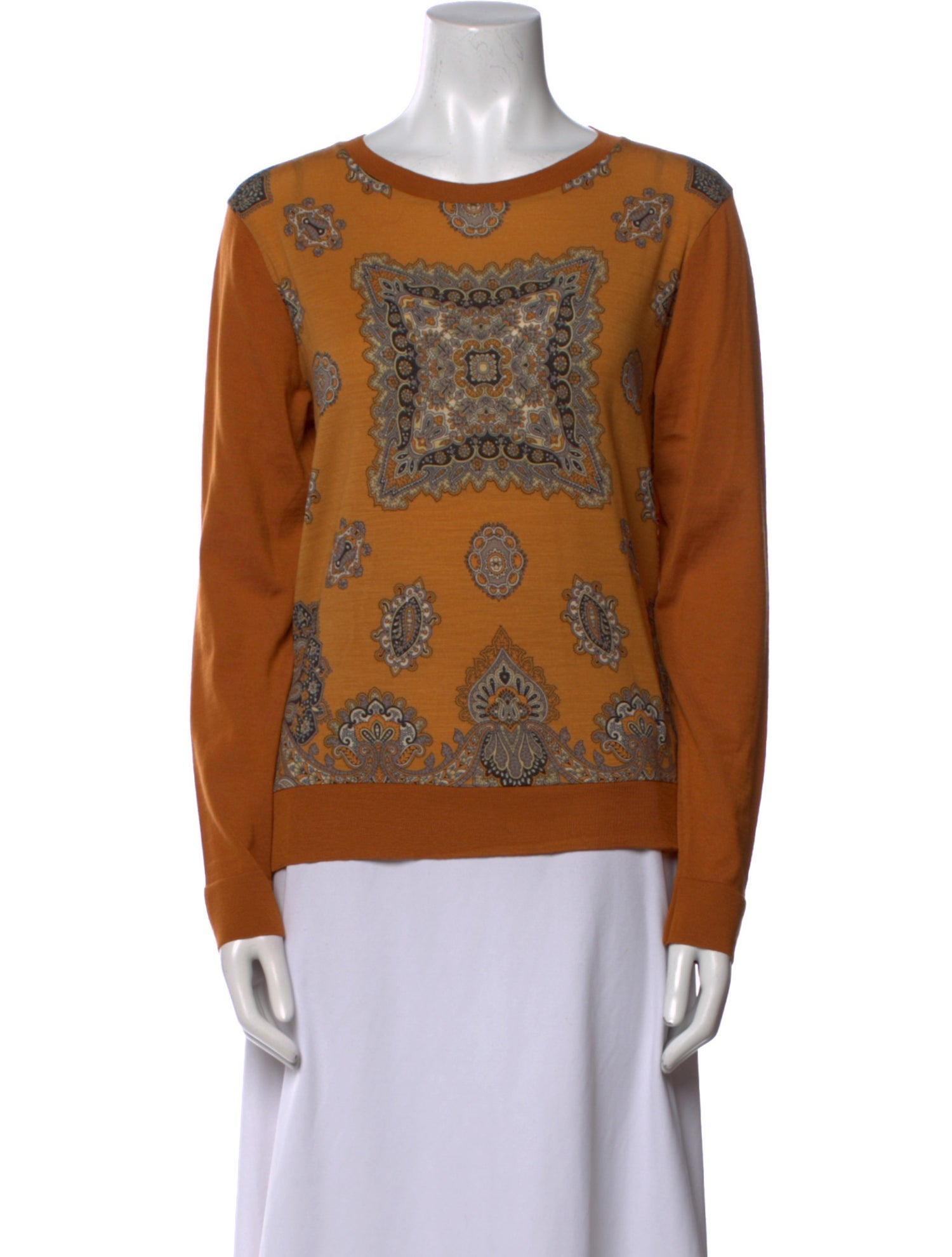 Etro Wool Paisley Print Sweatshirt