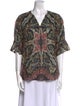 Etro Paisley Print V-Neck Blouse