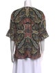 Etro Paisley Print V-Neck Blouse