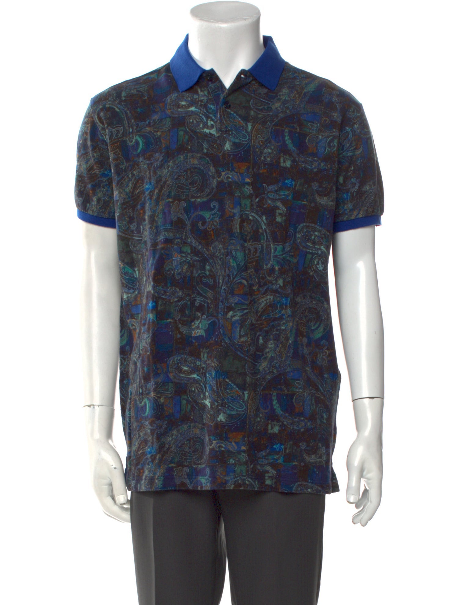 Etro Printed Collar Polo Shirt w/ Tags