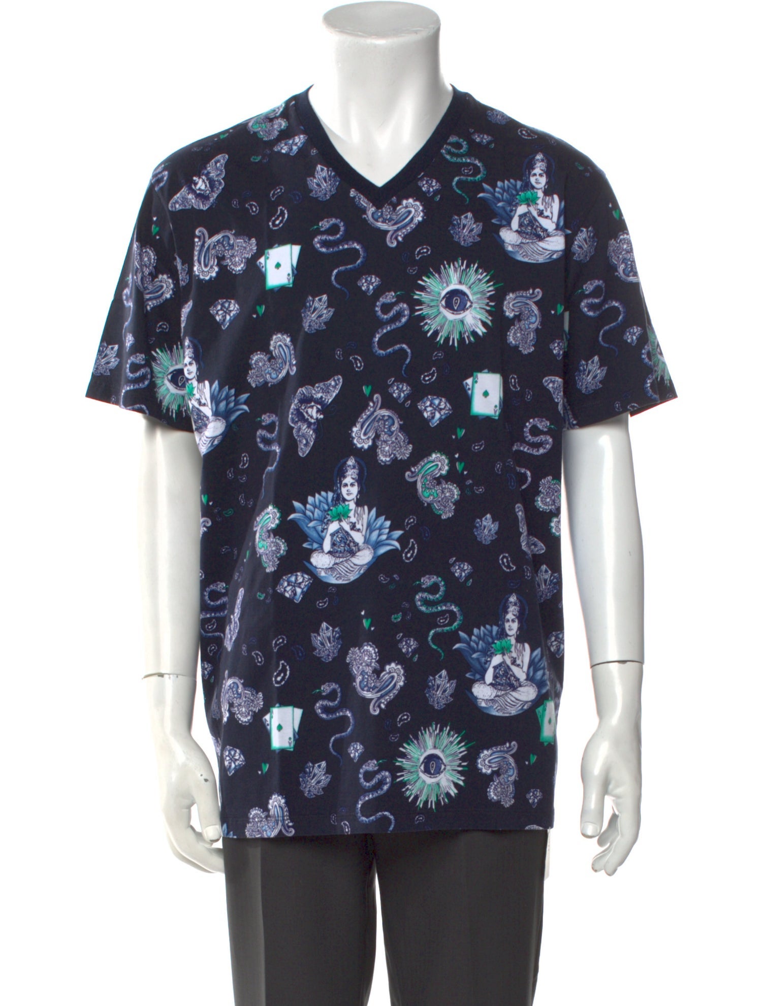 Etro Floral Print V-Neck T-Shirt