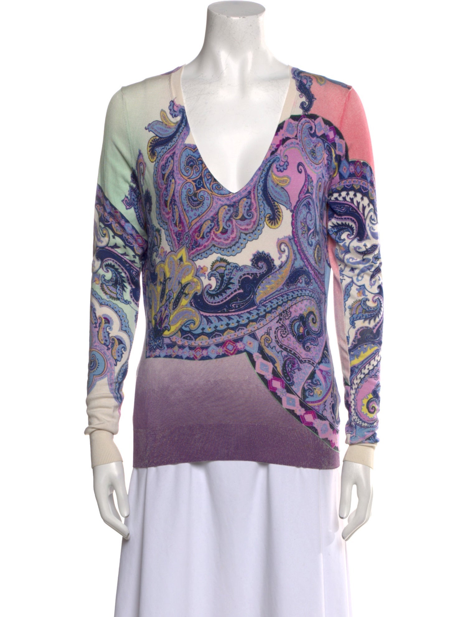 Etro Silk Paisley Print Sweater