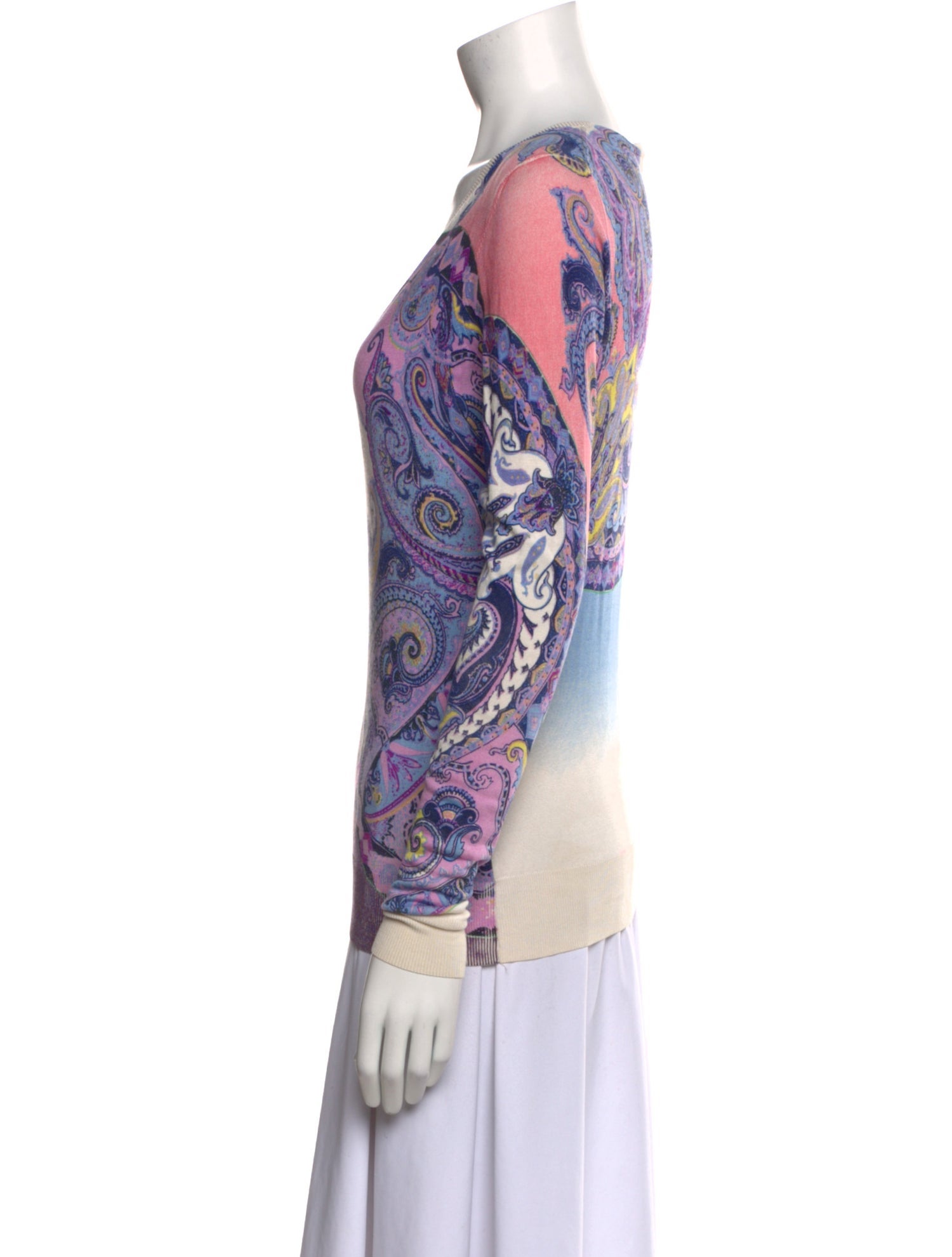 Etro Silk Paisley Print Sweater