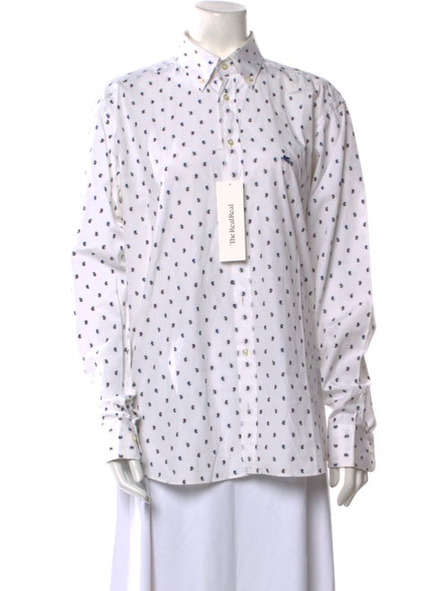 Etro Polka Dot Print Long Sleeve Button-Up Top