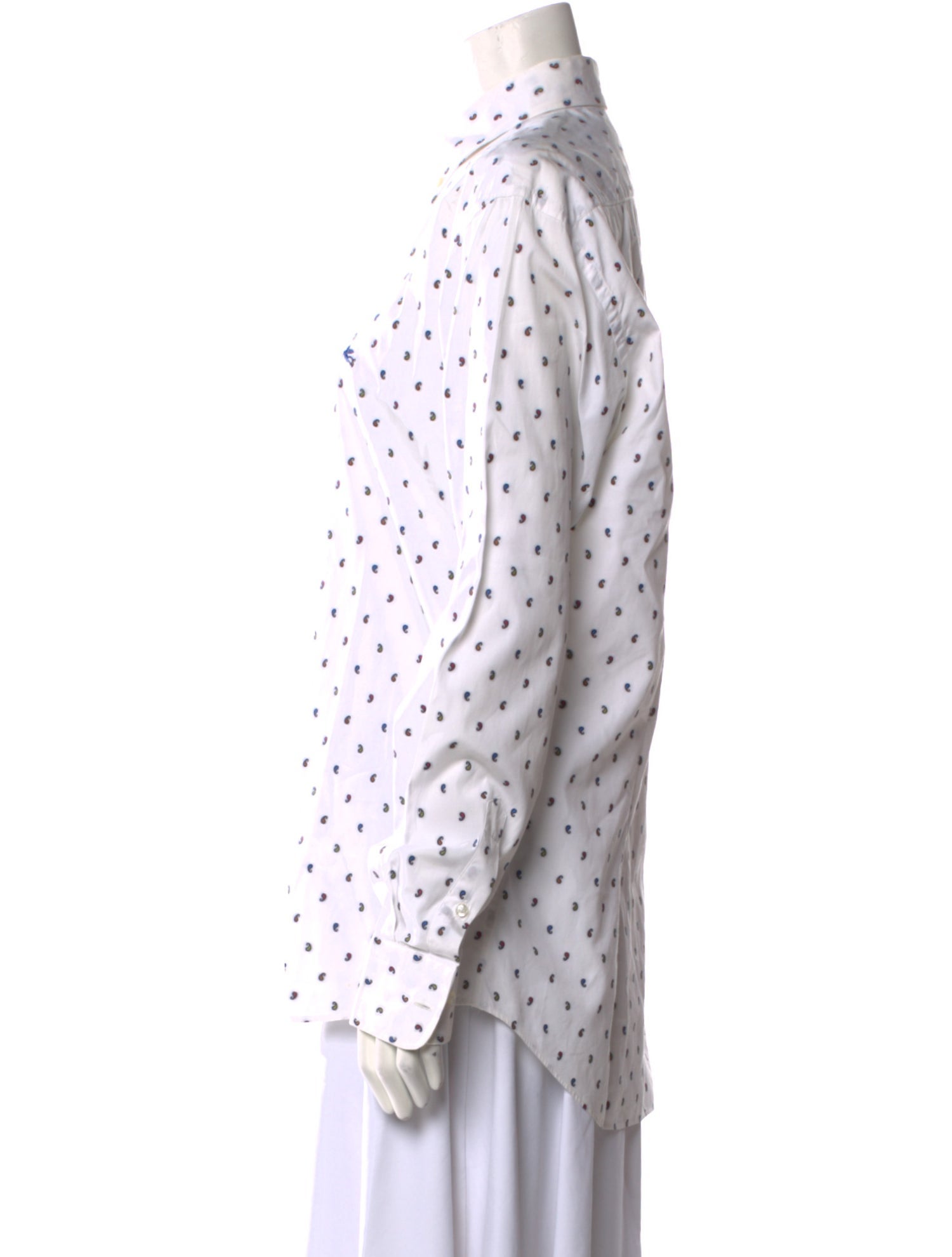 Etro Polka Dot Print Long Sleeve Button-Up Top